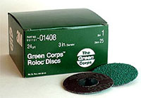 3M Green Corps Roloc Discs (24 Grit - 3in)