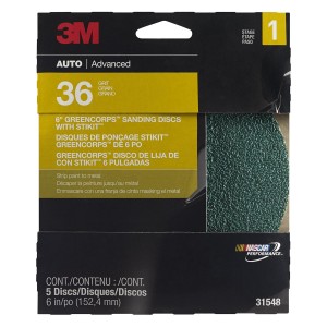 3M 31548 Green Corps Sanding Disc 6 Inch 36 Grit