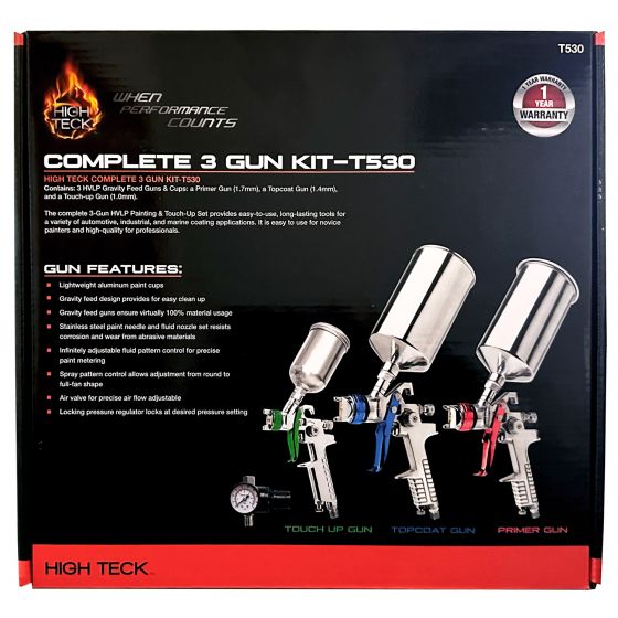 High Teck T530 Performance Series HVLP Spray Gun Set